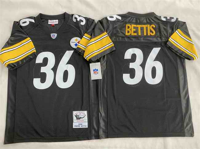 Men's Pittsburgh Steelers #36 #36 Jerome Bettis Black Stitched Football Jersey